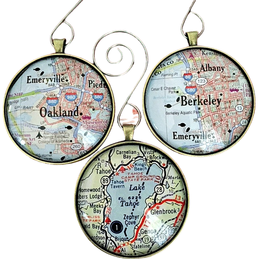 Custom Map Christmas Ornaments