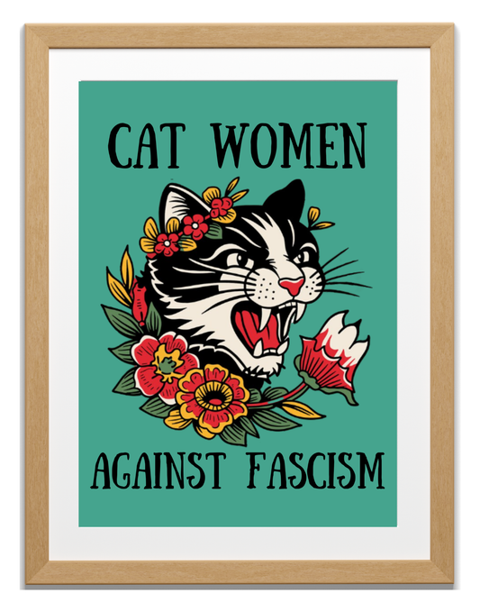Cat Women Against Fascism Art Print