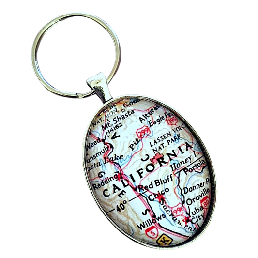 Oval Map Keychain